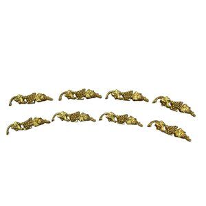 Gold Tone Place Card Holders Stands Grape Vine Metal Lunch Dinner Party Set Of 8